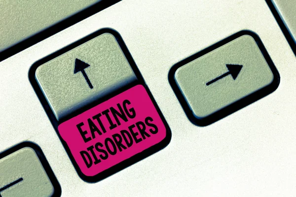 Text sign showing Eating Disorders. Conceptual photo any of a range of psychological abnormal food habits — Stock Photo, Image