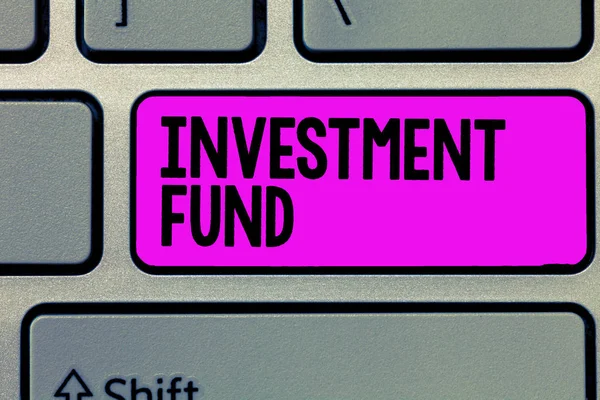 Text sign showing Investment Fund. Conceptual photo A supply of capital belonging to numerous investors