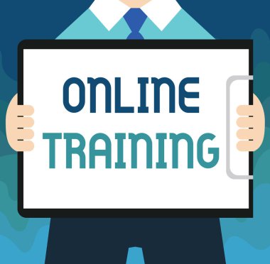 Çevrimiçi Metin Eğitimi. Konsept demek, eğitim programını elektronik araçlardan alın demek.