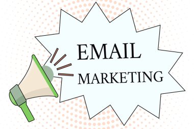 Word metin e-posta pazarlama yazma. Bir grup kişiye mail kullanarak ticari bir mesaj göndermek için iş kavramı