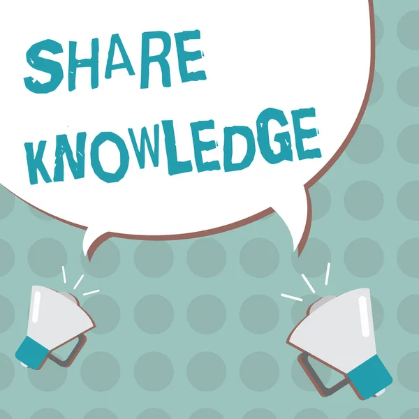 Conceptueel handschrift met Share Knowledge. Zakelijke foto tekst leren anderen wat ik geleerd voordat het geven van lezingen — Stockfoto