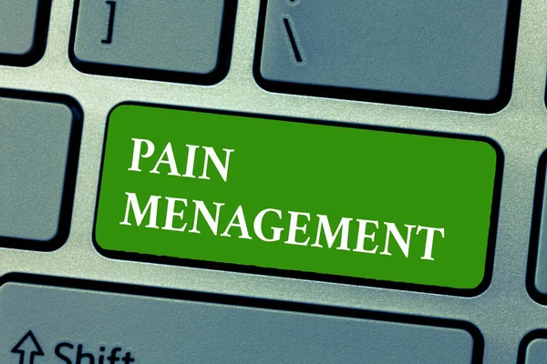 Segno di testo che mostra la gestione del dolore. Foto concettuale un ramo della medicina che utilizza un approccio interdisciplinare — Foto Stock