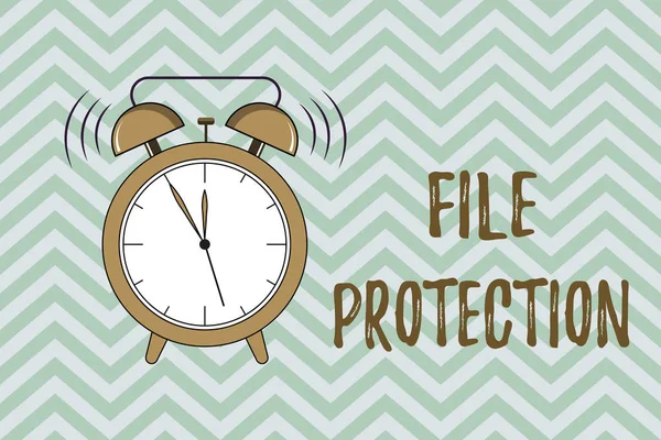 파일 보호기를 작성하는 문서 작성. 개념은 저장 매체를 사용하여 데이터를 우발적으로 지우는 것을 예방하는 것을 의미 한다 — 스톡 사진