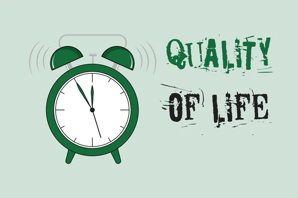 Текст для написания слова Quality Of Life. Бизнес-концепция для хорошего здоровья достойная работа Наслаждаясь каждым моментом — стоковое фото