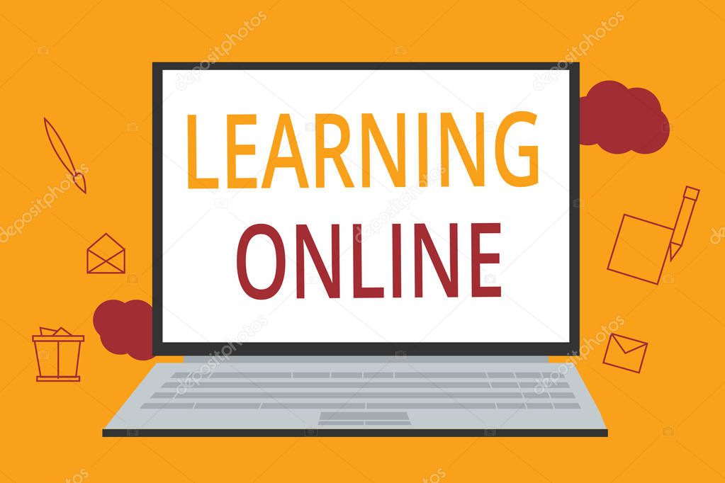 Word writing text Learning Online. Business concept for Learn something new with the help of internet and technology