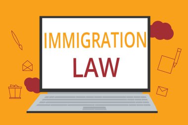 Kelime yazma Göçmenlik Yasası. Bir vatandaşın göç etmesi için iş kavramı, seyahat sırasında yasaldır.