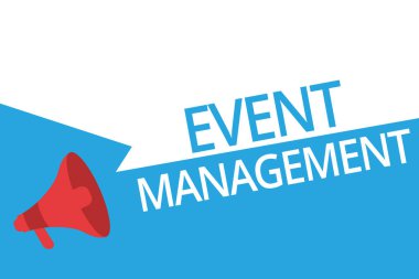 Olay Yönetimi 'ni gösteren kavramsal el yazısı. Büyük ölçekli eylem festivallerinin iş fotoğrafı oluşturulması ve geliştirilmesi