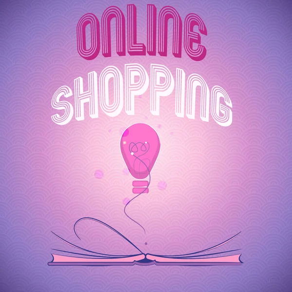 Håndskrift på Online Shopping. Begrepsbetydningen gir forbrukerne mulighet til å kjøpe sine varer over Internett – stockfoto