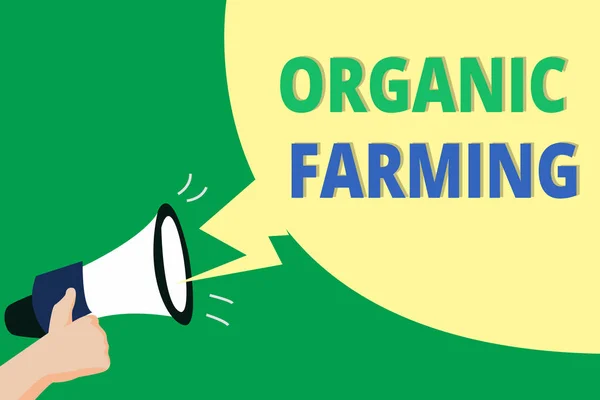 문자 Organic Farming.. 지속 가능성을 위해 노력하는 통합 농업 시스템에 대한 비즈니스 개념 — 스톡 사진