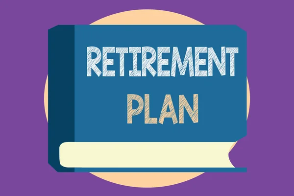 Conceptual hand writing showing Retirement Plan. Business photo showcasing saving money in order to use it when you quit working — Stock Photo, Image