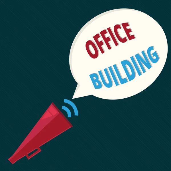 Textová značka zobrazující Office Building. Konceptuální foto Komerční budovy se používají pro komerční účely — Stock fotografie