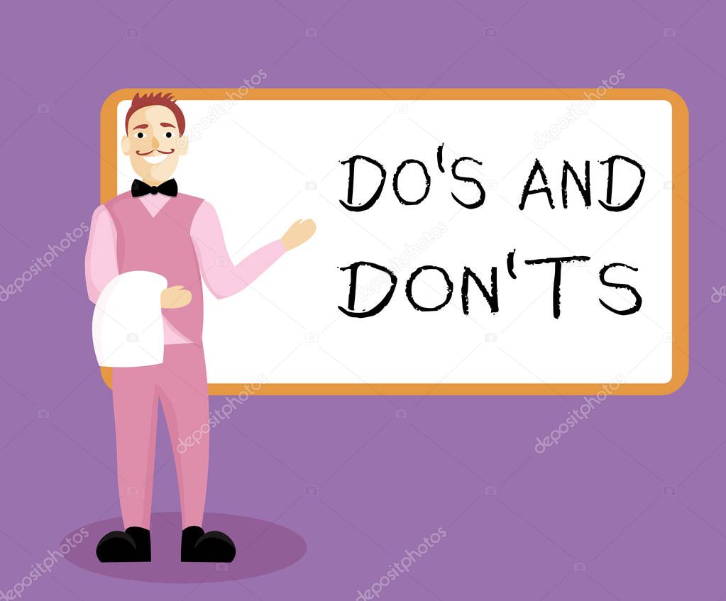 Writing note showing Do s is And Don t nots. Business photo showcasing Technologically complication of making a decision
