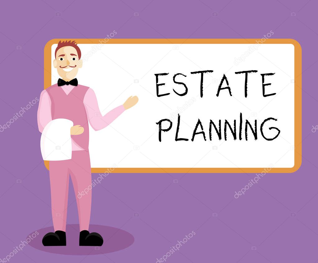 Writing note showing Estate Planning. Business photo showcasing The management and disposal of that persons estate