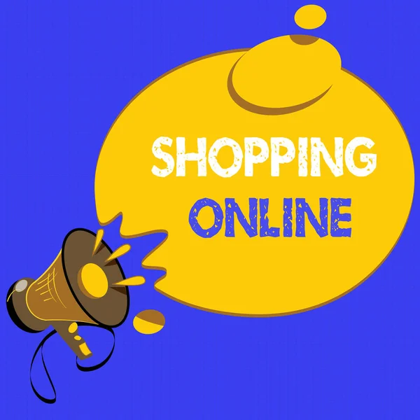 Håndskrifttekster på Shopping Online. Begrepsvalg som betyr å kjøpe deg gjennom nettsiden og deretter levere den – stockfoto