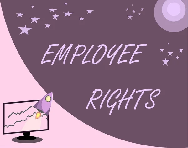 Kézírás szöveg Munkavállalói jogok. Fogalom jelentése Minden munkavállalónak alapvető jogai vannak a saját munkahelyén — Stock Fotó