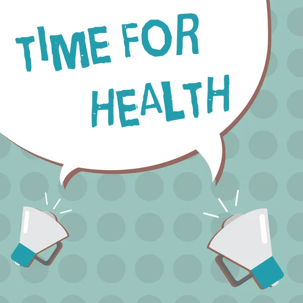 Konzeptionelle Handschrift, die Zeit für Gesundheit zeigt. Geschäftstext Fototext ermutigt jemanden, gesunde Ernährung zu beginnen Sport zu treiben — Stockfoto