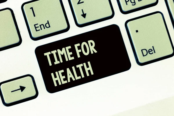 Handgeschreven tekst schrijven Time For Health. Begrip betekenis aanmoedigen iemand om te beginnen met het eten van gezonde voeding sport — Stockfoto