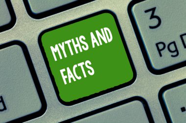 Handwriting text Myths And Facts. Concept meaning Oppositive concept about modern and ancient period clipart