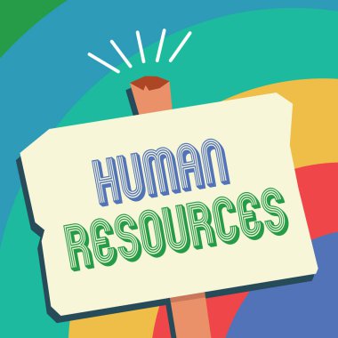 İnsan kaynakları gösterilen metin işareti. Kavramsal fotoğraf bir kuruluşun işgücü kadar yapan insanlar