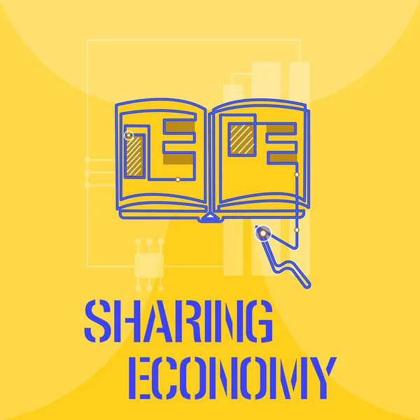 Word writing text Sharing Economy. Business concept for economic model based on providing access to goods