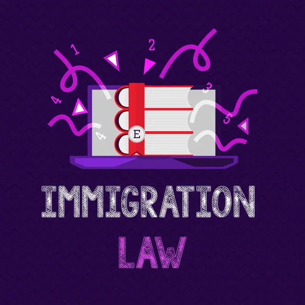 El yazısı Göçmenlik Yasası. Bir vatandaşın göç etmesi anlamına gelen kavram, seyahat sırasında yasaldır. — Stok fotoğraf