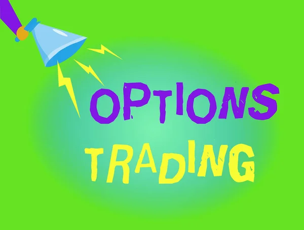 Writing note showing  Options Trading. Business photo showcasing Different options to make goods or services spread worldwide