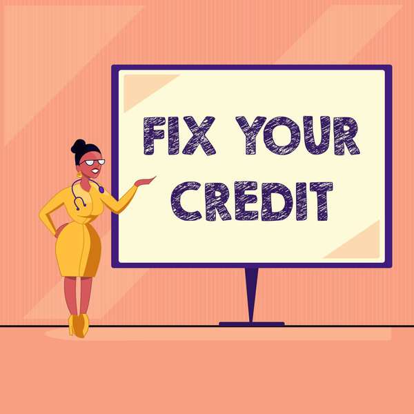 Word writing text Fix Your Credit. Business concept for Keep balances low on credit cards and other credit