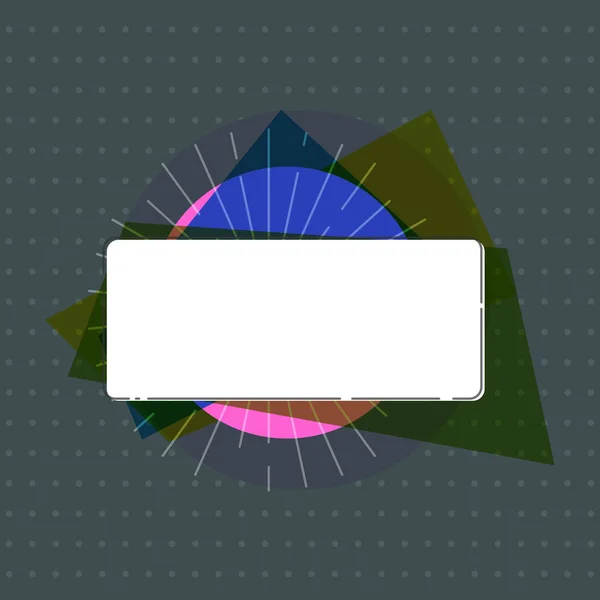 Ilustração vetorial de negócios de design plano Texto espaço vazio para promoção de sites de anúncios modelo de banner isolado com esp Forma retangular em branco sólido no topo da tira de acetato colorido — Vetor de Stock