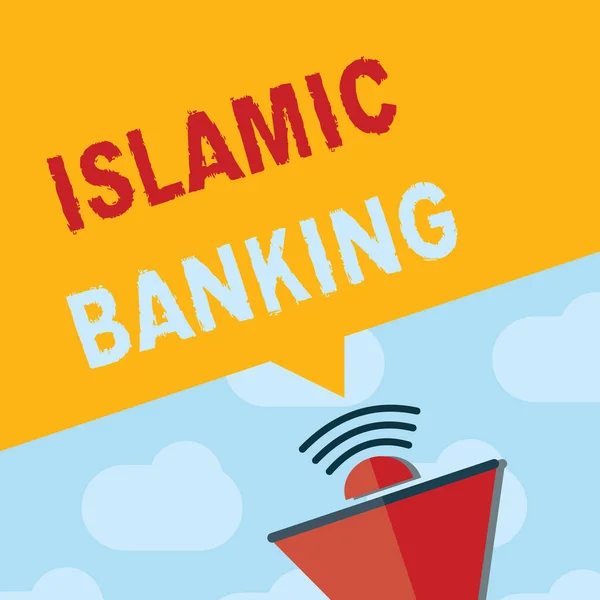 Signo de texto que muestra la Banca Islámica. Foto conceptual Sistema bancario basado en los principios de la ley islámica — Foto de Stock