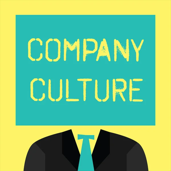 Texte montrant la culture d'entreprise. Photo conceptuelle L'environnement et les éléments dans lesquels les employés travaillent — Photo
