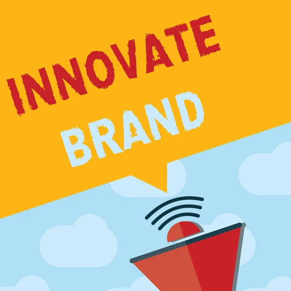 Signo de texto que muestra Innovar marca. Foto conceptual significativa para innovar productos, servicios y más — Foto de Stock