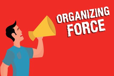 El yazısı Yazısı Organizasyon Gücü. Kavram, belirli eylemleri gerçekleştirmek için birleşik güçlü grup olmaktır.