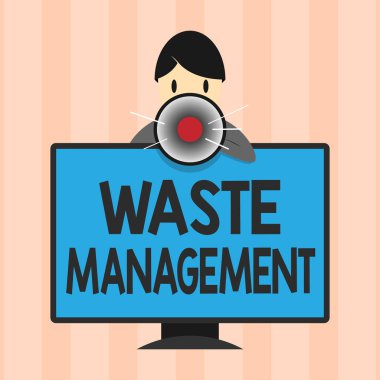 Atık Yönetimi gösteren metin işareti. Kavramsal fotoğraf eylemleri gerekli çöp başlangıcını nihai yok etmeye yönlendir