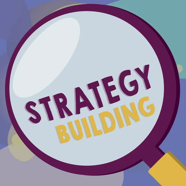 Strateji Binası 'nı gösteren kavramsal el yazısı. Diğer platformları satın alma ve satın alma ile ilgili iş fotoğrafı metni — Stok fotoğraf