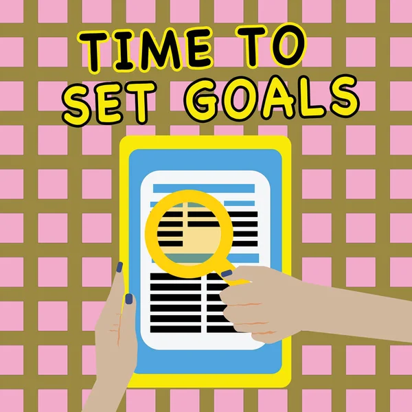 Writing note showing Time To Set Goals. Business photo showcasing Desired Objective Wanted to accomplish in the future — Stock Photo, Image