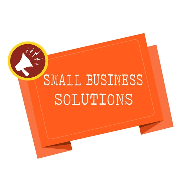 Texte d'écriture de mots Small Business Solutions. Concept d'entreprise pour une entreprise pour résoudre des problèmes commerciaux spécifiques — Photo