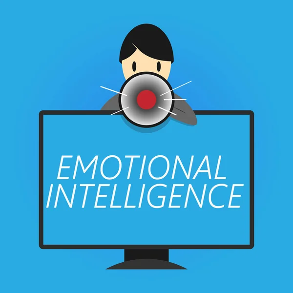 Schrijfbriefje met emotionele intelligentie. Zakelijke foto presentatie Self and Social Awareness Omgaan met relaties goed — Stockfoto