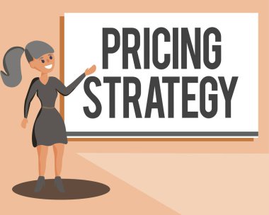 Fiyat Stratejisini gösteren kavramsal el yazısı. İş fotoğraflama seti satılan veya genel olarak pazarlanan birim için kârlılığı maksimuma çıkardı