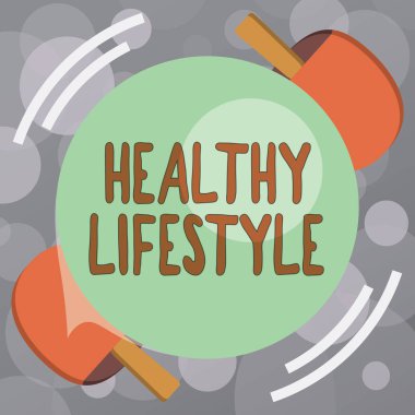 Sağlıklı Yaşam Tarzını gösteren metin işareti. Kavramsal fotoğraf. Fiziksel aktivite ve egzersizle sağlıklı yaşa.
