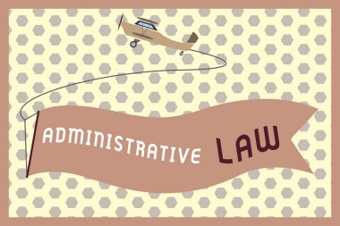 Kelime yazma İdari Hukuk. Bir hükümet tarafından oluşturulan yönetmelik düzenlemeleri için iş kavramı