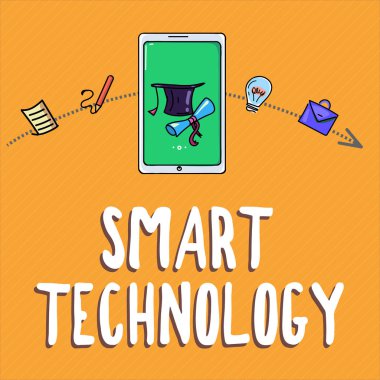 Akıllı Teknoloji 'nin el yazısı. Bilgisayar ya da çip içerisindeki aygıtlar ya da aygıtlar anlamına gelir