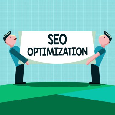Seo Optimizasyon 'u gösteren bir not yazıyorum. Web sitesi veya sayfanın çevrimiçi görünürlüğünü etkileyen iş fotoğrafı gösterme süreci