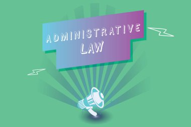 İdari Yasa 'yı gösteren kavramsal el yazısı. Bir hükümet tarafından oluşturulan Kural Yönetmeliği Düzenleme Kurumu iş fotoğrafı gösterimi