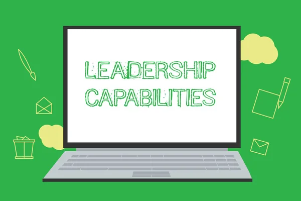 Conceptueel handschrift met leiderschapskwaliteiten. Zakelijke foto presentatie Set van prestaties Verwachtingen een Leader Competency — Stockfoto