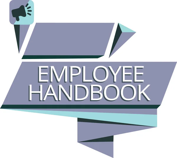 Az Alkalmazottak Kézikönyvét bemutató feljegyzés. Üzleti fotó bemutató dokumentum, amely tartalmazza a működési eljárások a cég — Stock Fotó