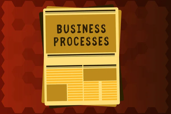 Text sign showing Business Processes. Conceptual photo Methods practices involves in running a commerce — Stock Photo, Image