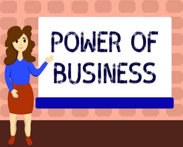 Text sign showing Power Of Business. Conceptual photo The ability to influence peers for attaining the goals — Stock Photo, Image