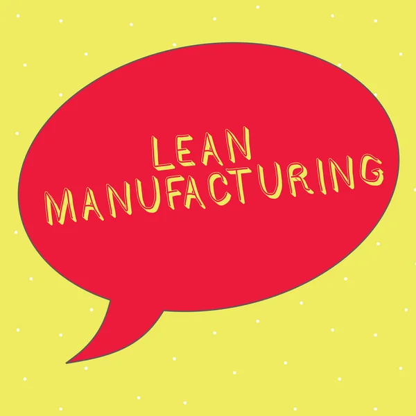 Texto de escritura de palabras Lean Manufacturing. Concepto de negocio para la minimización de residuos sin sacrificar la productividad — Foto de Stock