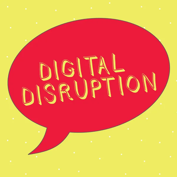 Texto de escritura de palabras Disrupción digital. Concepto de negocio para los cambios que afectan a los mercados tecnológicos — Foto de Stock