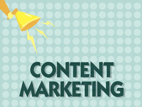 Tekst pisma Content Marketing. Pojęcie oznaczające tworzenie i udostępnianie materiałów online — Zdjęcie stockowe